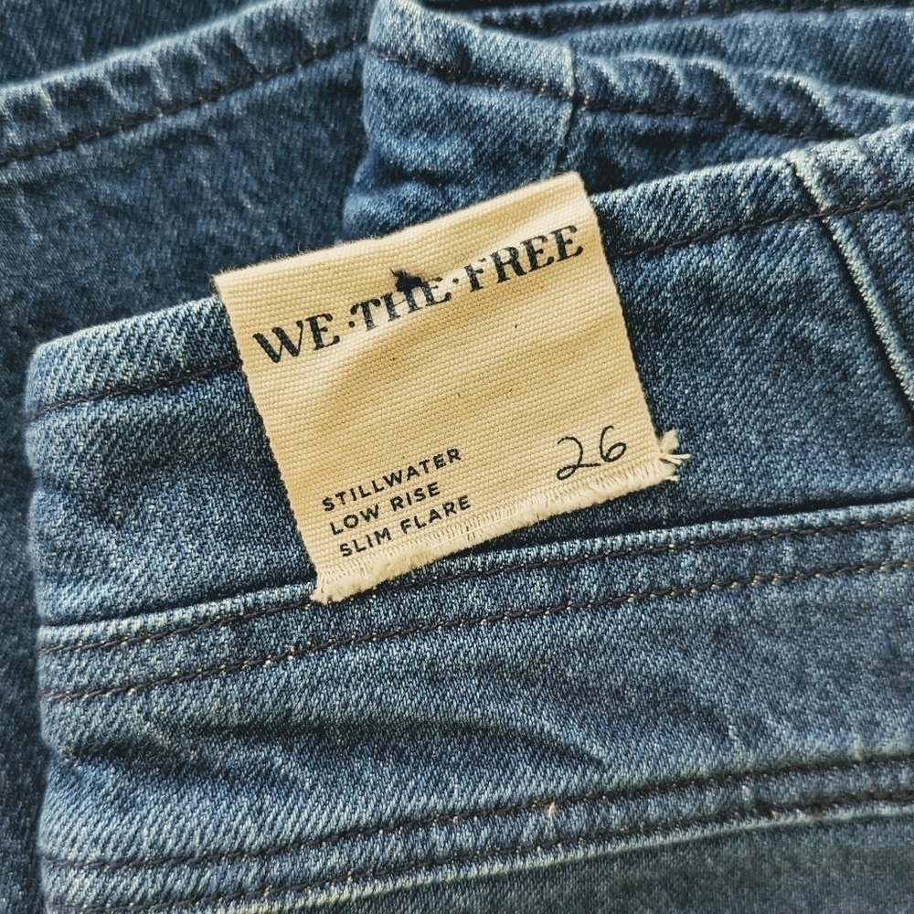 Free People We The Free Jeans Stillwater Low Rise Slim Flare Indigo Blue 26 NWT - Picture 14 of 15